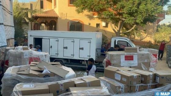 بدء توزيع المساعدات الطبية التي أمر جلالة الملك بتوجيهها إلى السكان الفلسطينيين بغزة