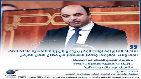 عموري بقبة البرلمان يدق ناقوس الخطر بخصوص القطاعات غير المهيكلة